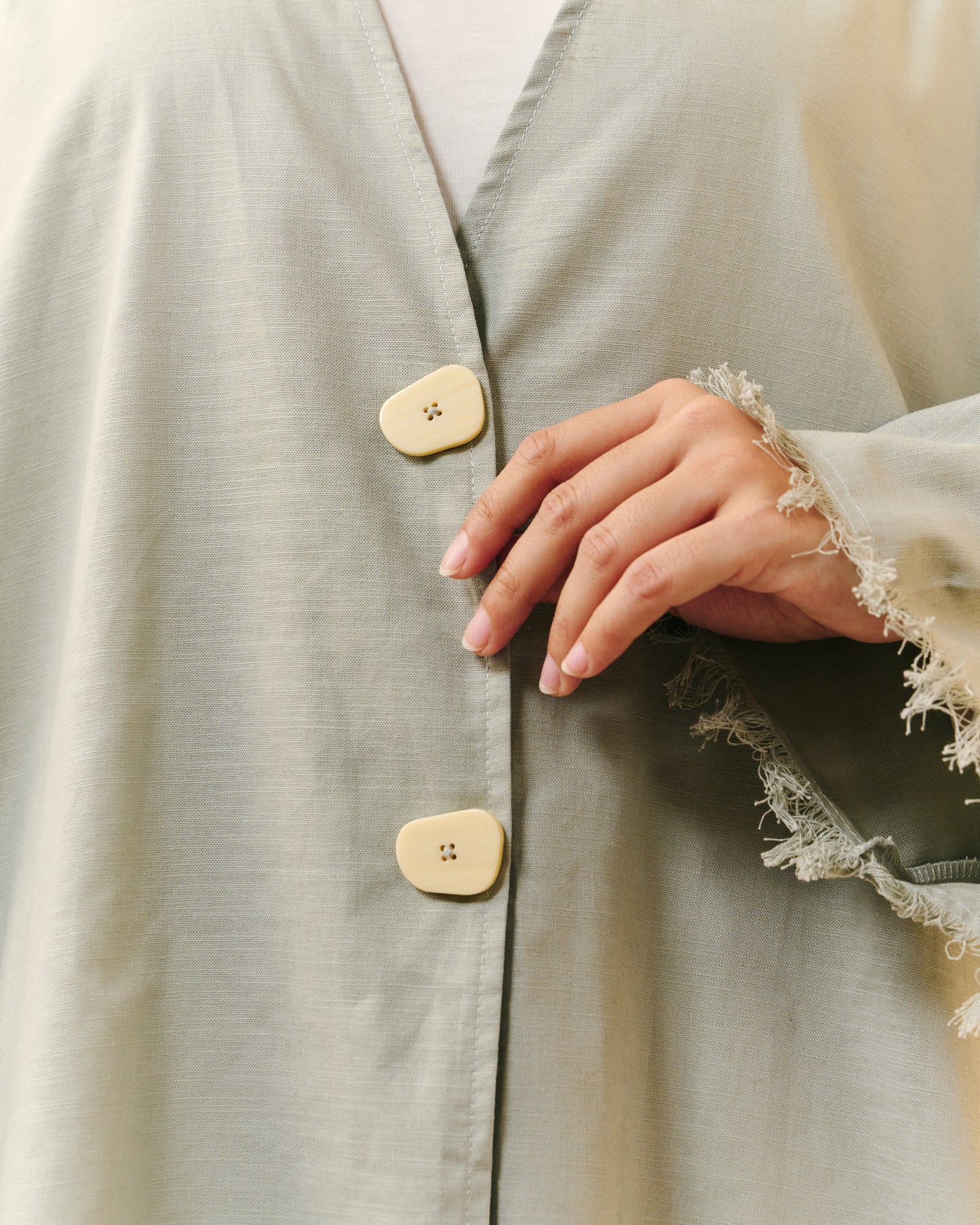 Sana Open Abaya | Sage