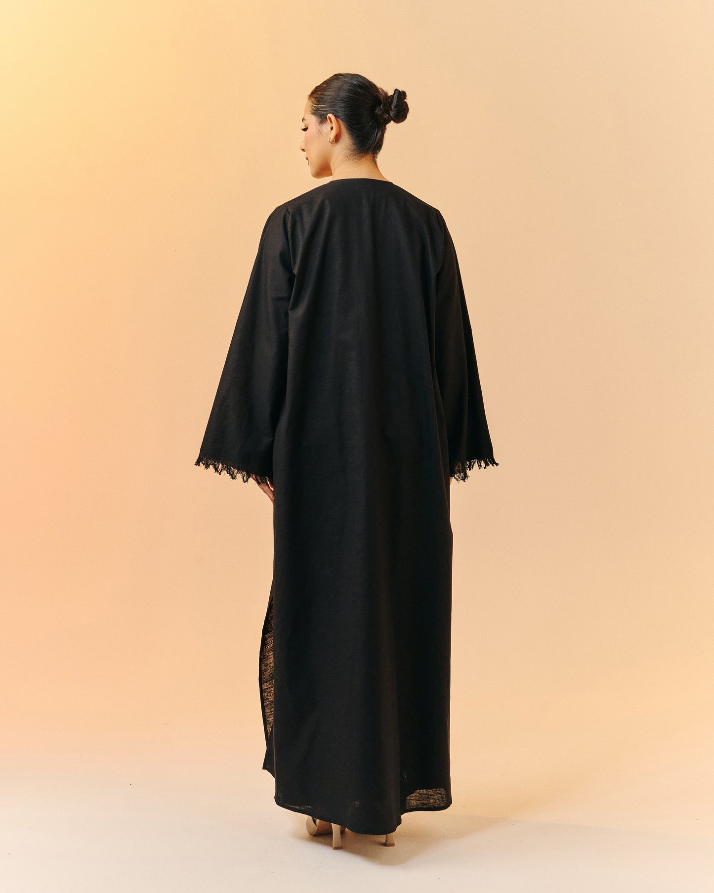 Sana Open Abaya | Noir