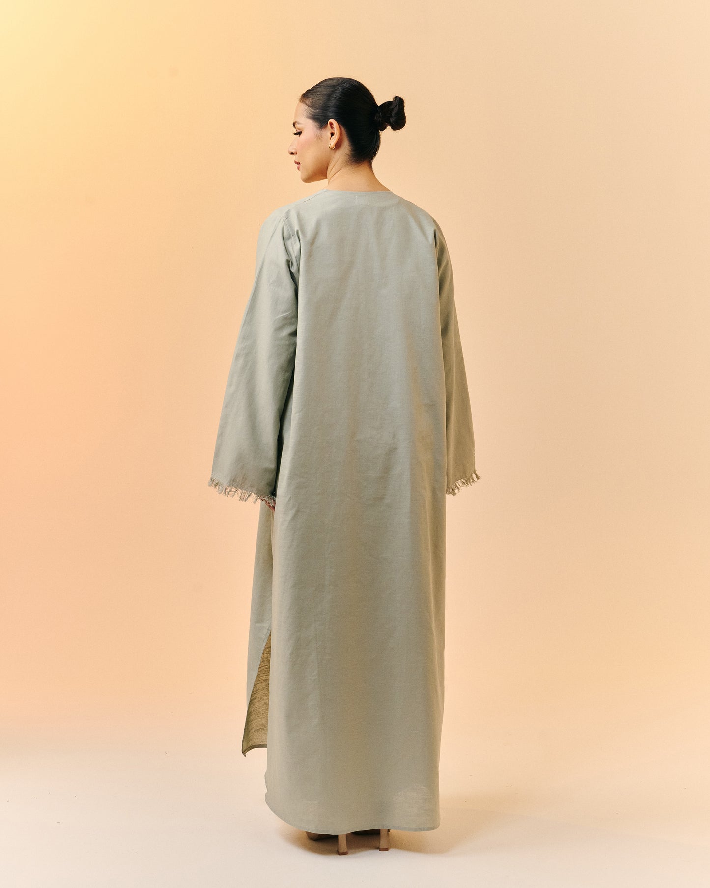 Sana Open Abaya | Sage