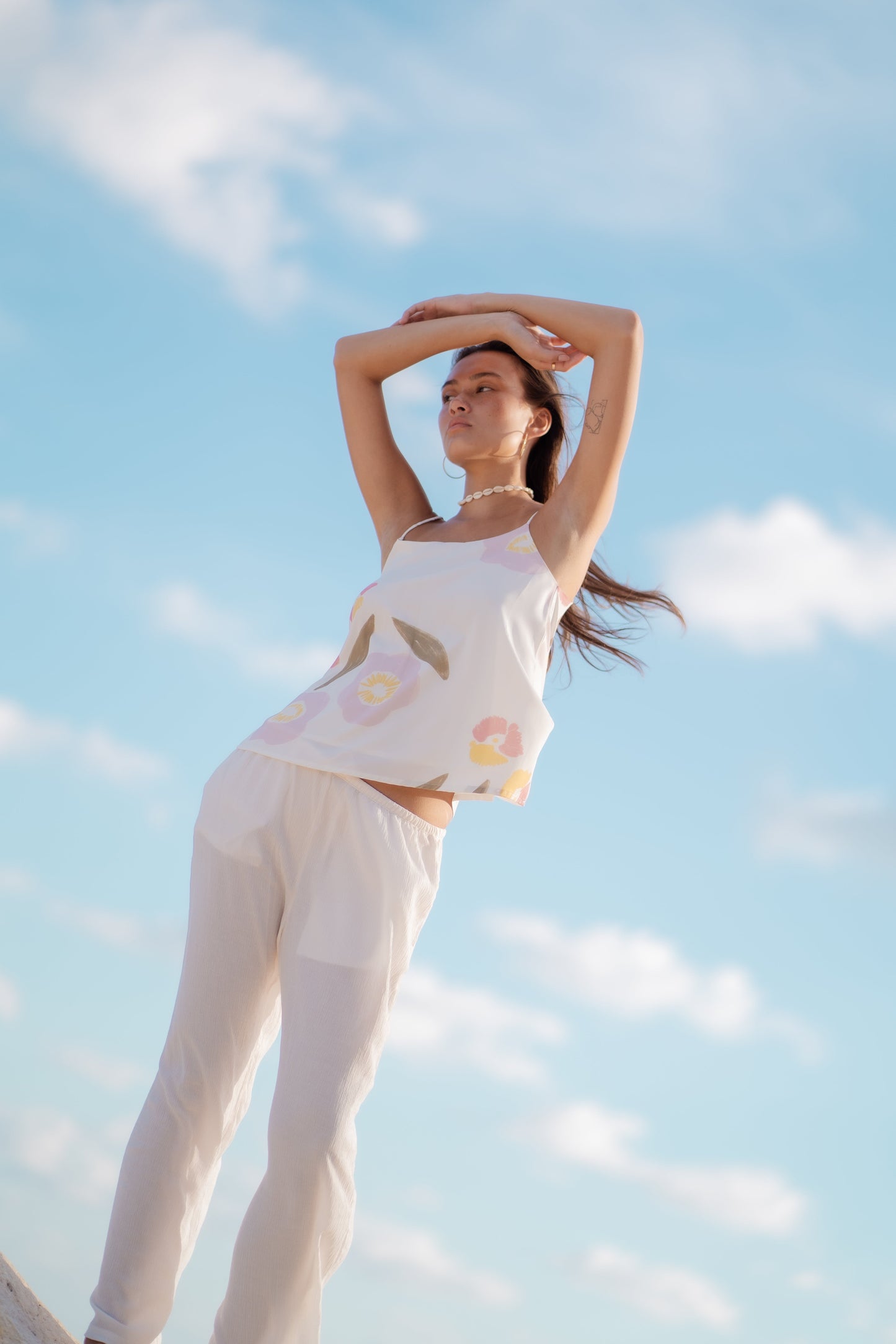 Lydia Printed Camisole | Ivory