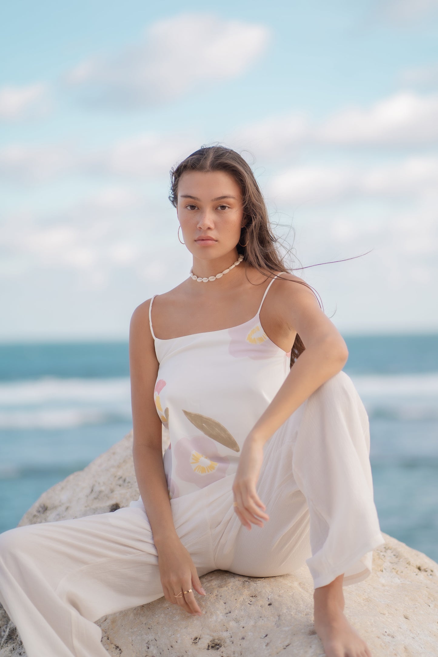 Lydia Printed Camisole | Ivory