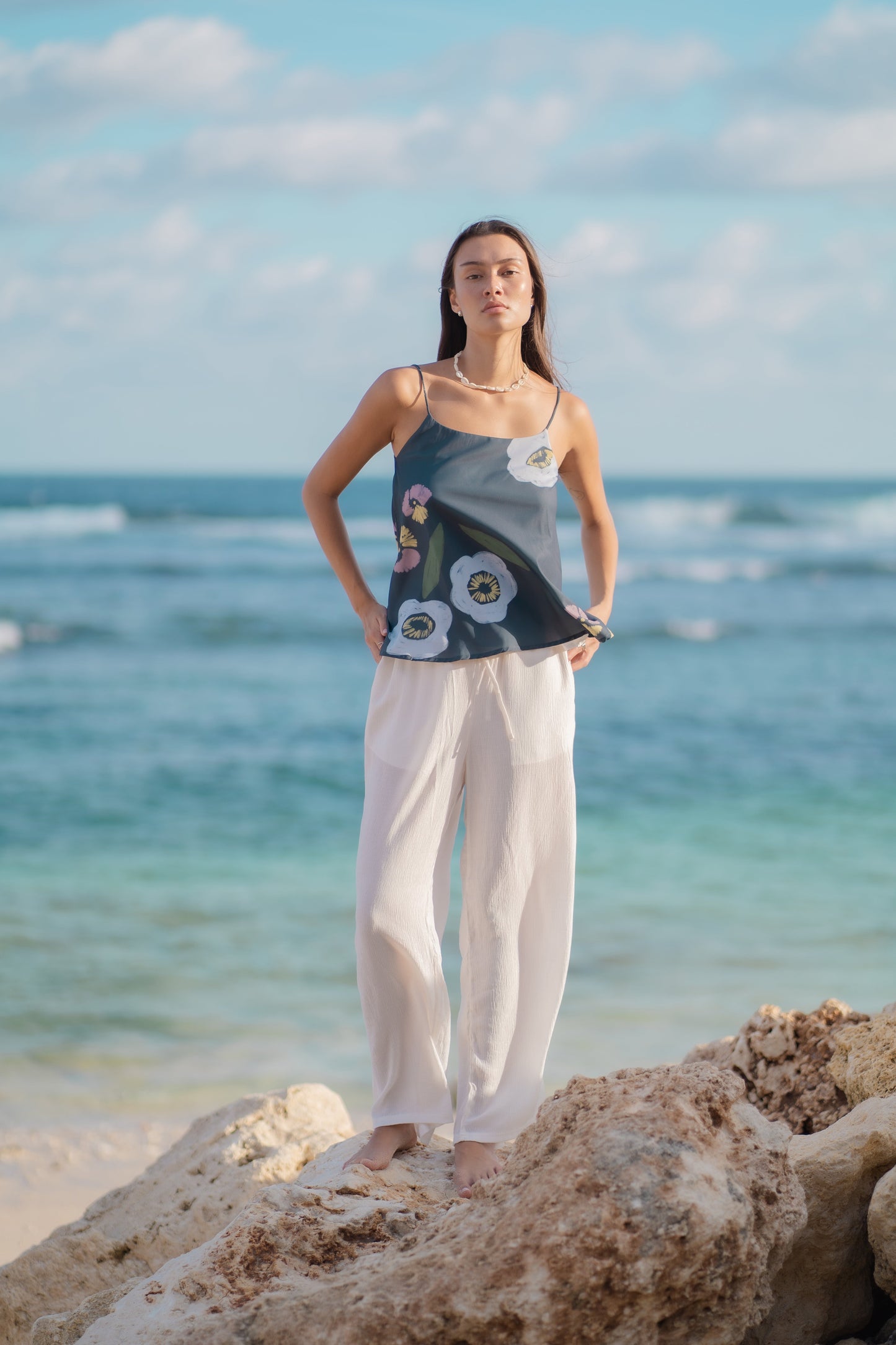 Lydia Printed Camisole | Olive