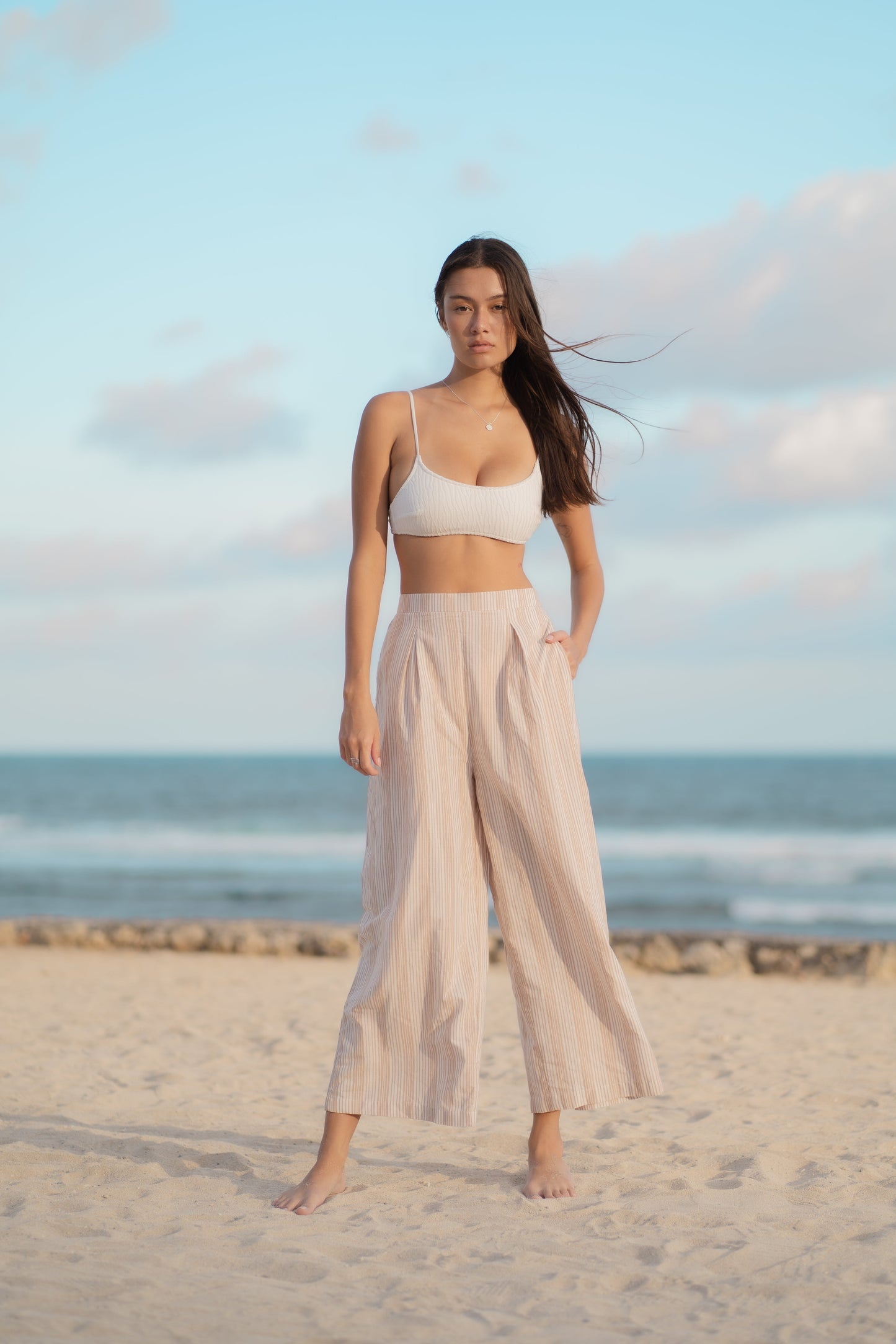 Cora Striped Pants | Sand