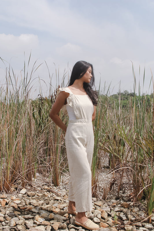 Willa Ruffled Romper | Sand