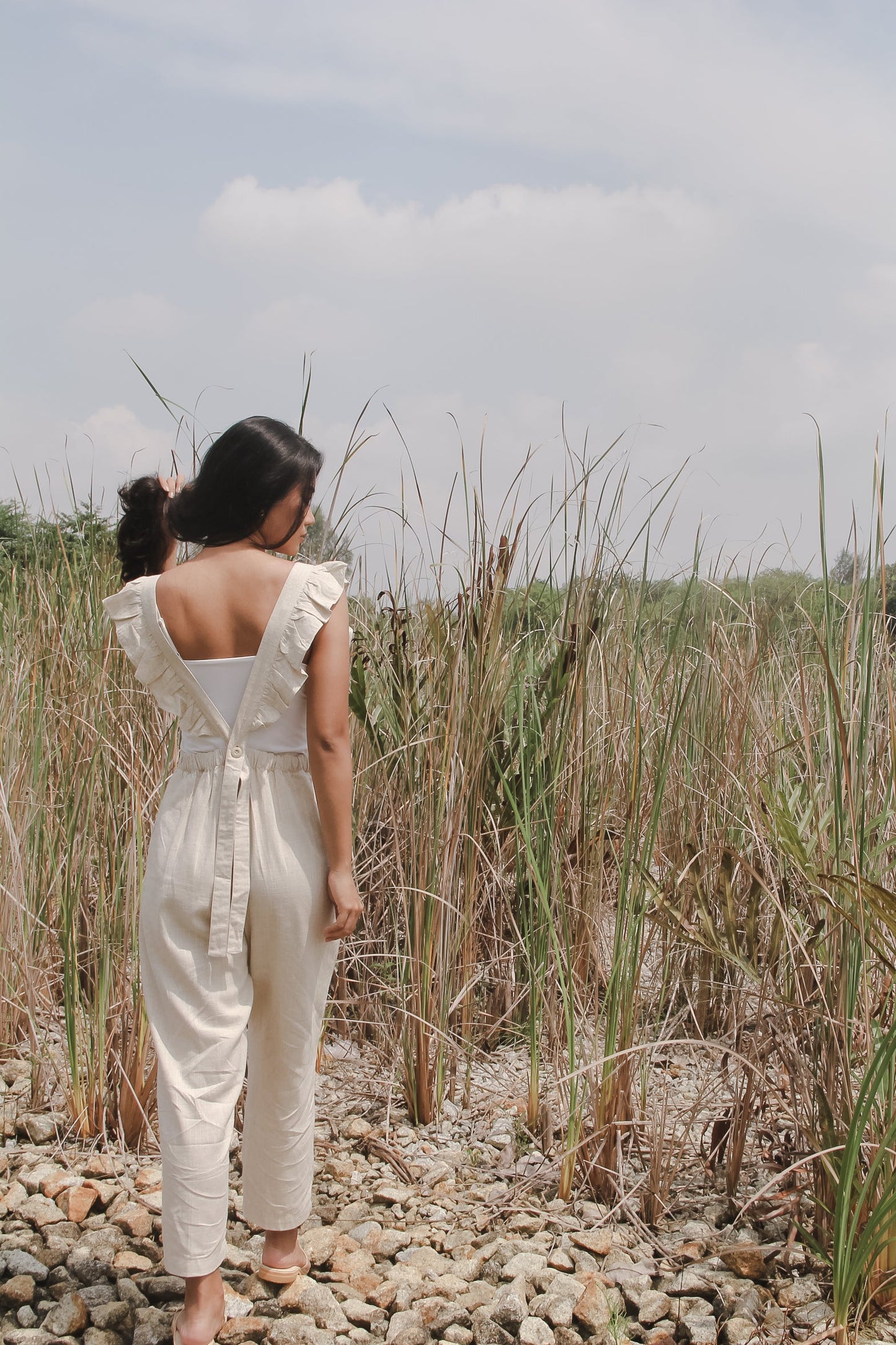 Willa Ruffled Romper | Sand