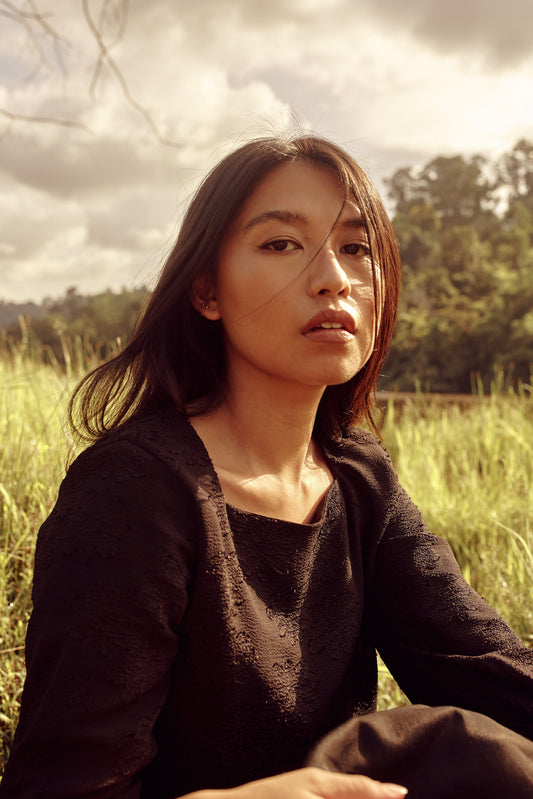 Allana Brocade Top | Black