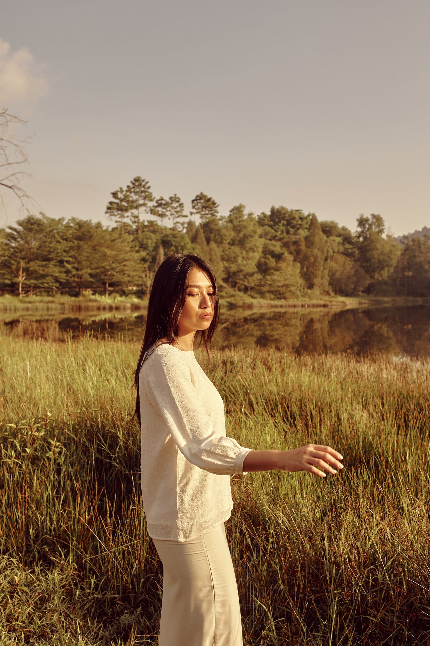 Allana Brocade Top | Pearl