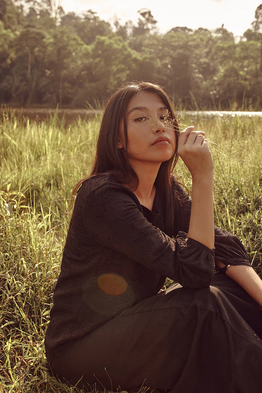 Allana Brocade Top | Black