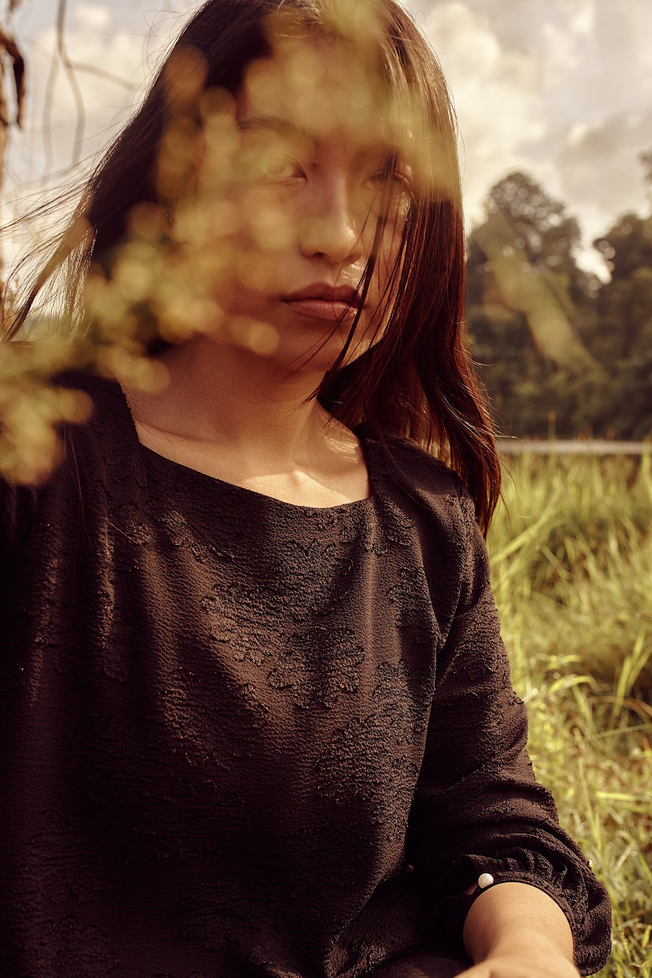 Allana Brocade Top | Black