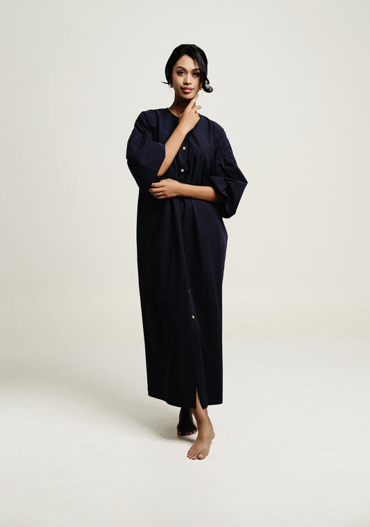 Ivory Dress | Navy Blue