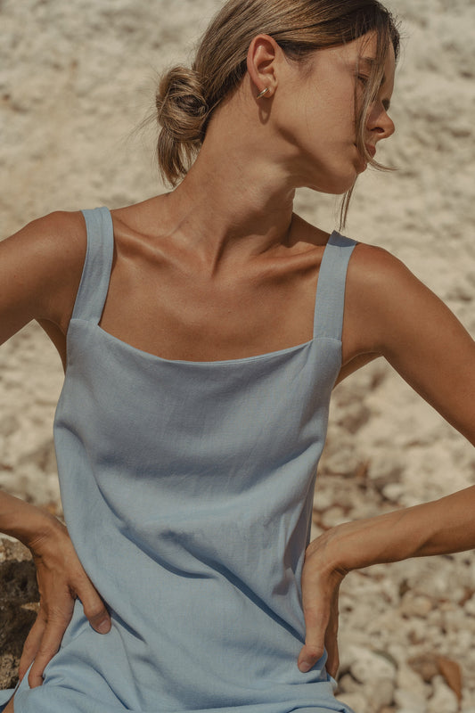 Rylee Long Top | Sky Blue